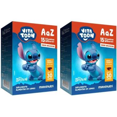 Imagem de KIT 2X Polivitamínico A-Z Kids Vitatton Stitch 30 gomas - Maxinutri, B
