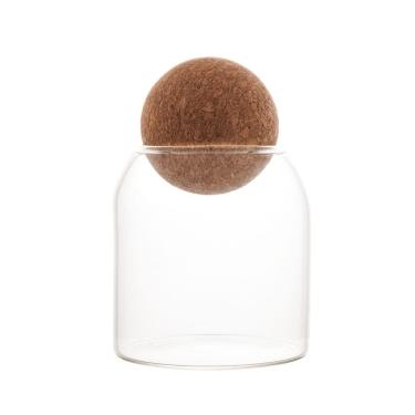 Imagem de Pote Porta Mantimentos de Vidro Com Tampa Esfera de Cortiça Clean 510ml Lyor