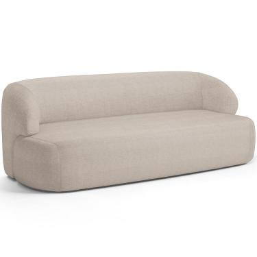 Imagem de Sofá 2 Lugares Curvo Orgânico Para Sala Living 150cm Barolo L06 Linho Bege - Lyam Decor