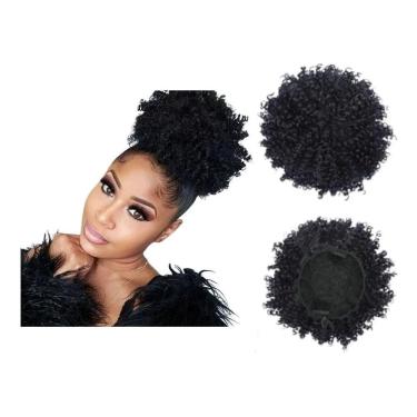 Imagem de Aplique Coque De Cabelo Orgânico Cacheado Afro Puff