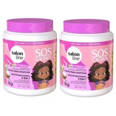 Imagem de Kit Com 2 Creme Para Pentear 5 em 1 SOS Cachos Kids Hidratação 1kg - S
