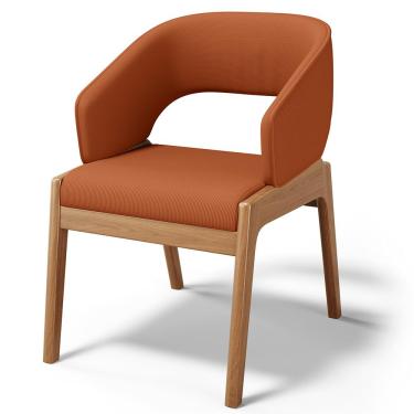 Imagem de Cadeira de Jantar e Estar Living Estofada Lince L02 Tecido Terracota - Lyam Decor