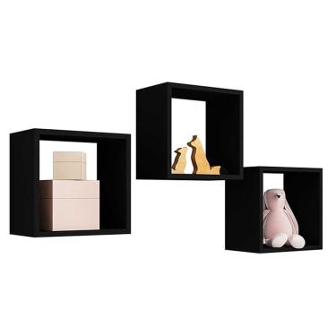 Imagem de Kit 03 Nichos Organizador 30x30cm Preto - Gran Belo