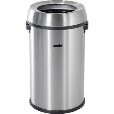 Imagem de Lixeira Redonda 65 Litros Inox Sem Tampa Vonder
