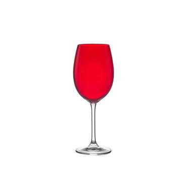 Imagem de Taça de Cristal para Vinho Tinto Gastro Vermelho 450 ml 6 Peças Bohemia