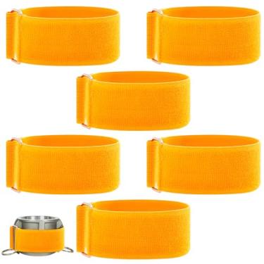 Imagem de SATINIOR Pacote com 6 5 cm x 18 cm Alça ajustável de gancho e laço com fivela de metal reutilizável Cinch Segurança Multiuso Correias de nylon para encaixe de ranhura de 7,6 cm