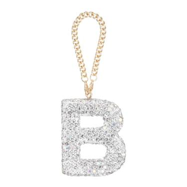 Imagem de Pingente de letra de carro brilhante, letra B, interior de carro, retrovisor, decoração de cristal, ornamentos de cristal para mulheres, bolsas, copo de água, artesanato, prata