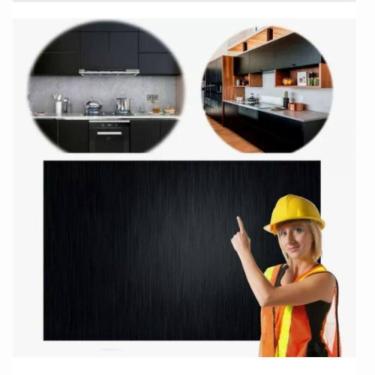 Imagem de Papel De Parede Pvc Marmorizado Preto 45cm X 5m