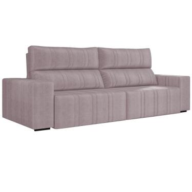 Imagem de Sofá Retrátil 234cm Leonel Suede Rosê Gran Belo