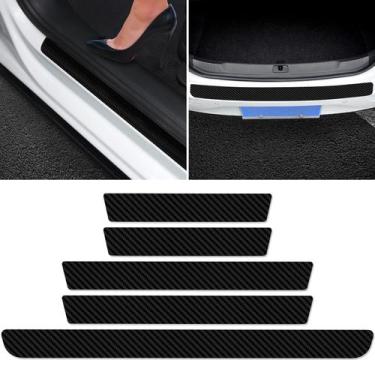 Imagem de Protetores de soleira de porta de carro Sosolong Carbon Fiber Pattern 