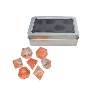 Imagem de DND Liquid Dice Set Polyhedral Dice for Dungeons & Dragons (D&D) RPG Magic RPG Tabletop Dice Complete D4 D6 D8 D10 D12 D20 (with Model Box - Sunset)