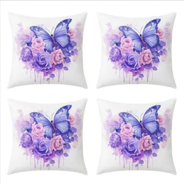Imagem de Kit 4 Capa Almofada Decorativa Simples Basica Presente Sofa Poltrona C