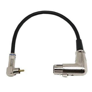 Imagem de Xiaojikuaipao Cabo de áudio adaptador de plugue estéreo 90 XLR fêmea para 90 RCA macho de 0,3 m - Conectores de metal de qualidade premium para controladores de DJ e integração de home theater