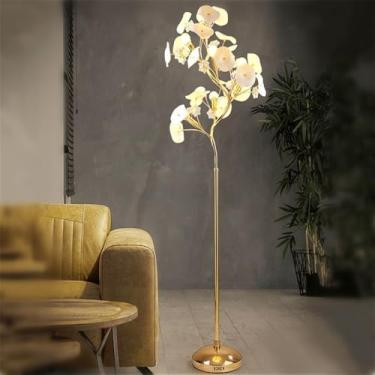 Imagem de Luminária de chão contemporânea de luxo em cerâmica com design floral, LED, estilo campestre francês, criativa, para sala de estar, quarto, quarto de menina, casa de campo (Estilo 10)