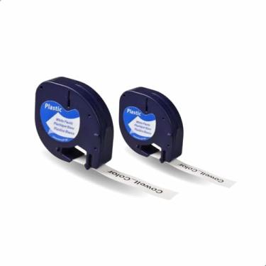 Imagem de Kit 2 Fita Rotuladora Plástica Compatível 12mm x 4m Branca 91201