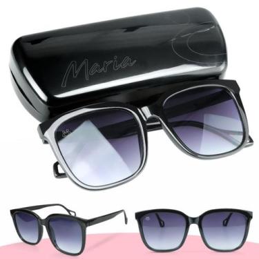 Imagem de oculos sol feminino quadrado vintage proteção uv + case moda qualidade