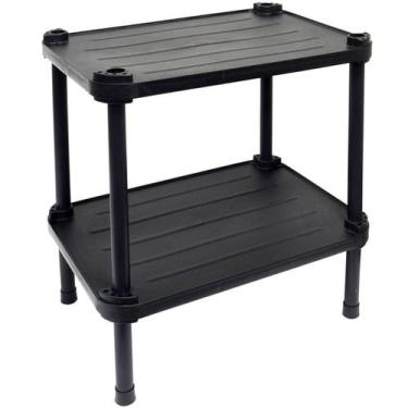 Imagem de Estante de Plástico Modular Multiuso 2 Prateleiras 1 Torre Preta Montá