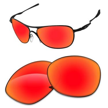 Imagem de Lentes de substituição de 1,6 mm compatíveis com óculos de sol Oakley Crosshair New 2012 OO4060, antiarranhões e resistentes a impactos, Espelhado vermelho laranja, One Size