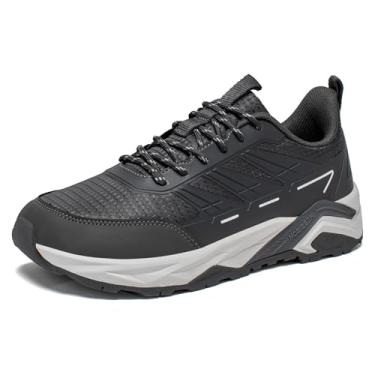 Imagem de HOBIBEAR Tênis masculino de trilha para trilhas, ajuste amplo, leve, cano baixo, respirável para caminhadas, caminhadas e aventuras ao ar livre, Cinza, 10 Wide