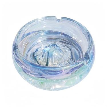 Imagem de Cinzeiros de vidro para cigarros, cinzeiro de cristal decorativo portátil para uso em casa, escritório, interior, exterior, pátio