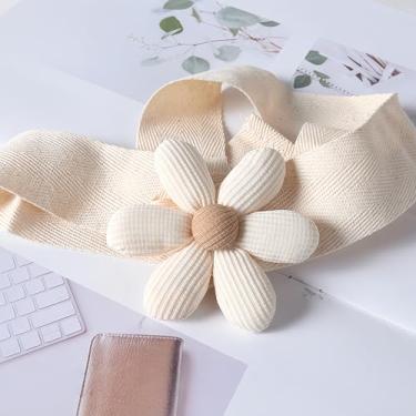 Imagem de Laços de cortina florais, prendedores ajustáveis em estilo de fazenda com design de flor, laços de corda de algodão para decoração de cortinas internas e externas, laços drapeados fáceis de instalar