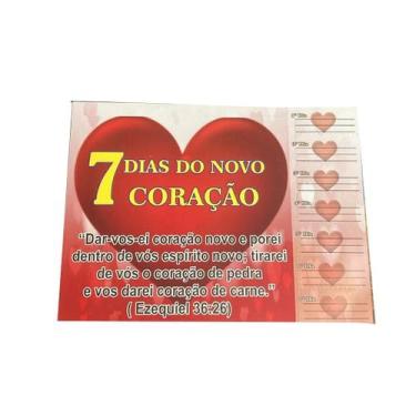 Imagem de Cartela 7 Dias do Novo Coração - 50 Unidades - 20x14 cm - no-brand