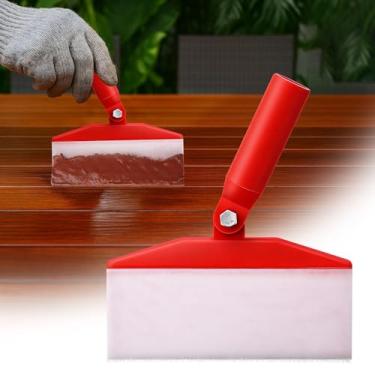 Imagem de ElectricWise Aplicador de tinta e manchas para decks e cercas – Ferramenta de pintura de alça ajustável com almofada durável, funciona com mastros de extensão para superfícies de madeira ao ar livre