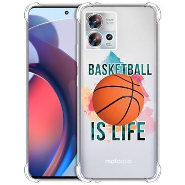 Imagem de GlamCase Capa para Motorola Edge 30 Fusion 5G / S30 Pro 5G - Basketball is Life Impresso Slim Fit Flexível Transparente À Prova de Choque Designer Capa Traseira/Capa para Moto Edge 30 Fusion / S30 Pro