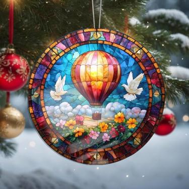 Imagem de Acrílico colorido, apanhador de sol, decoração de janela suspensa de coruja, arte de parede de arco-íris, para sala de estar, quarto, varanda, interior e exterior, jardim, enfeites de Natal 19 x 19 cm