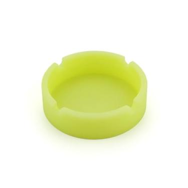 Imagem de Uonlytech 3 peças de cinzeiro redondo inquebrável de silicone resistente ao calor luminoso brilho noturno para uso doméstico interno e externo com material macio, inodoro, não deformável