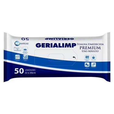 Imagem de Toalha Umedecida Geriátrica Gerialimp Premium 50 Unidades