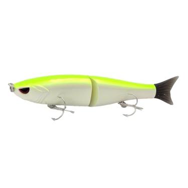 Imagem de Aoluyard Glide Iscas articuladas, iscas de pesca realistas para robalo, pique, salmão, bluegill (branco fluorescente, 17,8 cm/62,4 g)
