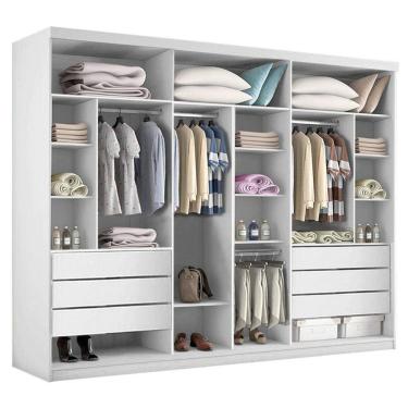 Imagem de Closet Casal Sem Portas 6 Gavetas Itália Minastex Branco