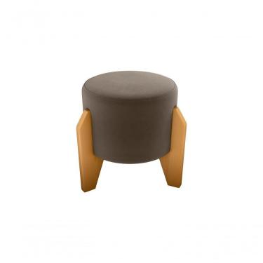 Imagem de Puff Decorativo Descanso Luxo Orginal Premium Veludo Marrom Matrix
