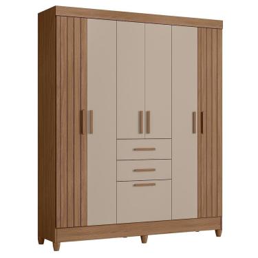 Imagem de Guarda Roupa Solteiro Malta 7 Portas E 2 Gavetas Carvalho/fendi - Moval