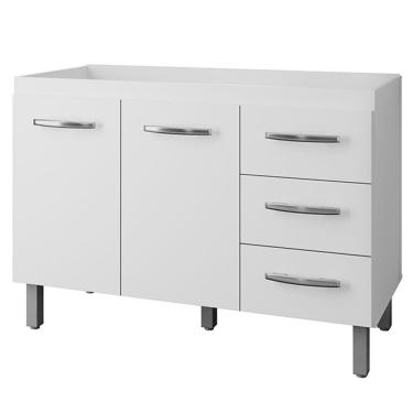 Imagem de Balcão Para Pia Sem Tampo Bianca 120 Cm Branco Mobbs