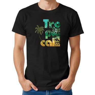 Imagem de Camiseta Masculina Algodão Estampa Tropical Casual-Masculino
