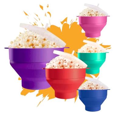 Imagem de Pipoqueira Silicone Microondas Balde Pipoca Fácil Sem Óleo G (VERDE MAR)