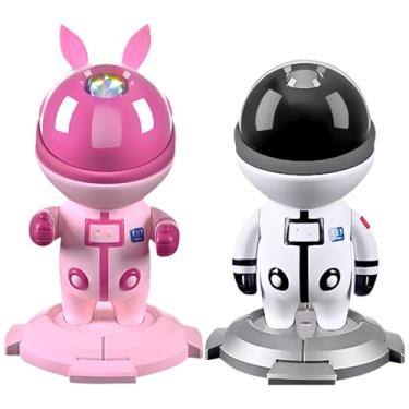 Imagem de Projetor de Galáxia Astronauta com Controle Remoto Projeta Estrelas, Nebulosas e Céus, Timer e Brilho Ajustável, USB Recarregável Luz Noturna para Quarto Infantil, Adulto (Preto)