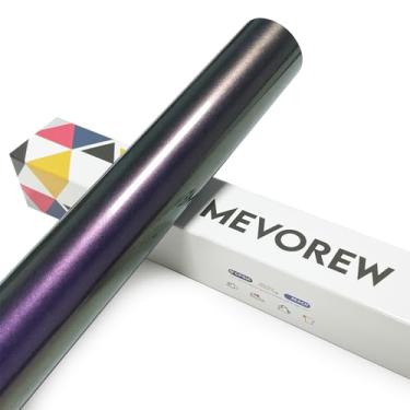 Imagem de MEVOREW Chameleon HTV Vinil de transferência de calor 30,5 cm x 1,8 m de ferro em vinil para camiseta, camaleão gradiente mudança de cor PU HTV rolos para Cricut, Silhouette Cameo (roxo-verde, 30,5 cm