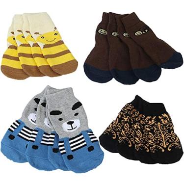 Imagem de Meias de algodão antiderrapantes para animais de estimação, proteção da pata da LifeWheel, antiderrapante, 2 ou 5 conjuntos (cor aleatória)LifeWheel