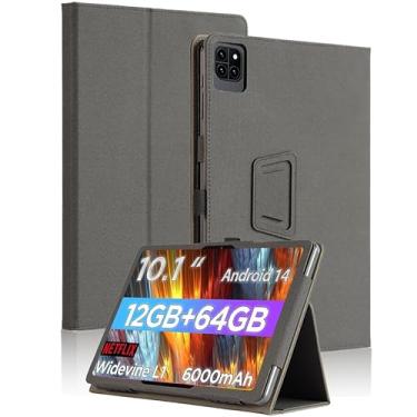 Imagem de [YUXELI] Capa para tablet Callsky-Tab Cpad 10/Alphawolf LPad2/URAO C107 Capa protetora de 10,1 polegadas, pulseira portátil, fácil de segurar, função de suporte, vários ângulos, portátil, resistente a