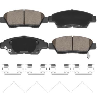 Imagem de HECHENQICHE Pastilhas de freio dianteiras de cerâmica com kit de ferragens para Honda 2009-2020 Fit, 2011-2015 CR-Z