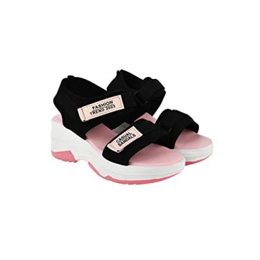 Imagem de Shoetopia Sandália feminina com salto plataforma, rosa, 5 UK