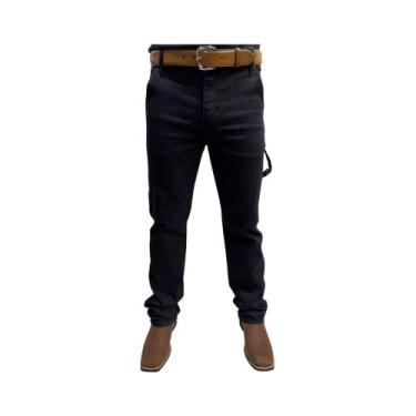 Imagem de Calça Jeans Masculina Carpinteira Original Race Bull Corte Reto- Preto