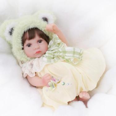 Imagem de Vinil Reborn Baby Doll Cloveray de 12 polegadas com chapéu de sapo
