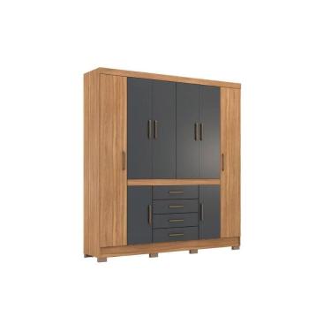 Imagem de Guarda Roupa Casal 8 Portas E 4 Gavetas New Realce Amendola/grafito - Demóbile