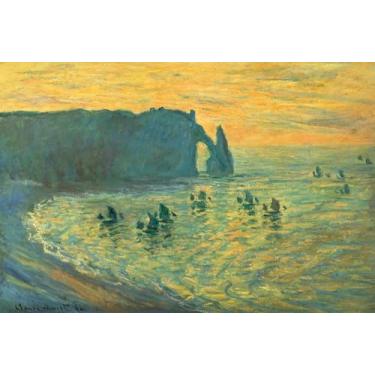 Imagem de Sense&Sensitivity Arts Claude Monet The Manneporte near Etretat Impressão 1886 paisagem impressionista pintura a óleo arte de parede para sala de estar quarto escritório decoração 61 x 91 cm