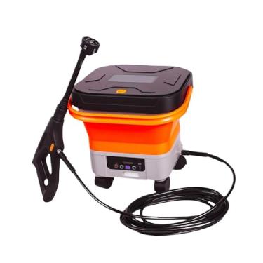Imagem de KiBcsLic Lavadora de alta pressão portátil sem fio com tanque de água, pulverizador de pressão dobrável para irrigação, Laranja