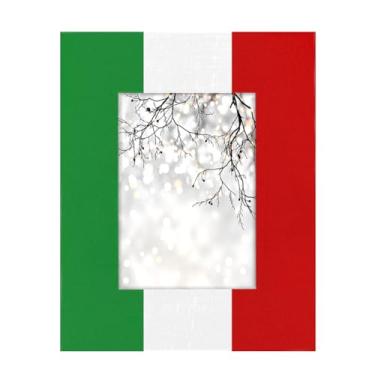 Imagem de Porta-retrato com bandeira mexicana de 12 x 17 cm, feita de madeira maciça, 13 x 18 cm, moldura para exibição de mesa e montagem na parede, para decoração de casa e ideias de presentes para a família